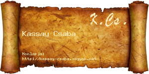 Kassay Csaba névjegykártya
